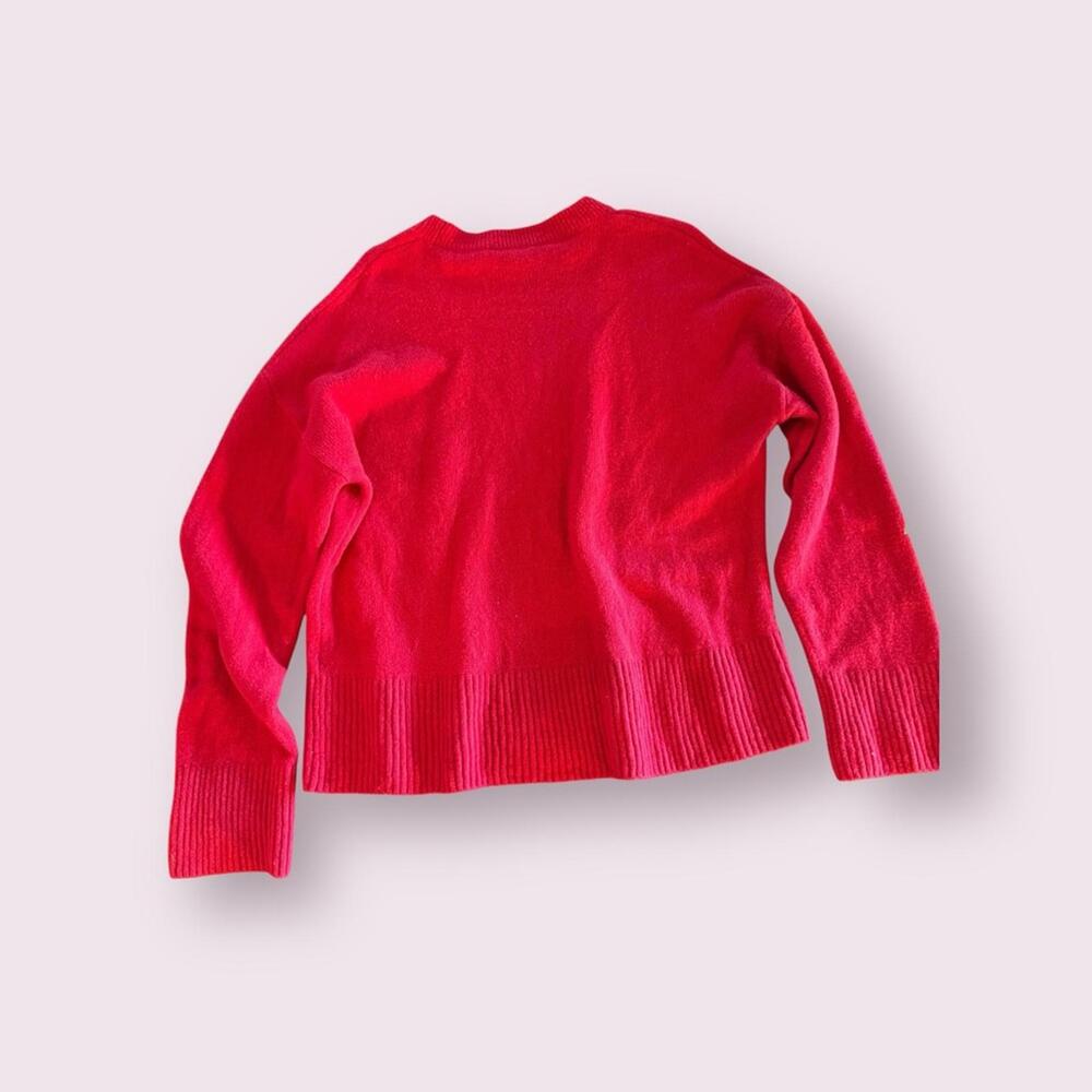 & Other Stories Paris Atelier Red Crew Neck Ribbed Hem Pullover Sweater Womens M
